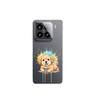 Xiaomi Mi 14 ile Uyumlu Splash Köpek Tasarımlı Şeffaf Silikon Kılıf