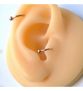 İki Ucu Toplu Smiley Piercing 8 mm Tragus, Helix Kıkırdak Lob (Çok Renkli)