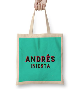 Andrés Iniesta Art Gift Bez Çanta Uzun Saplı