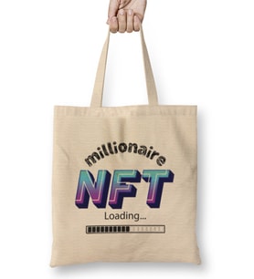 Non-fungible Token Nft Crypto Currency Mining GIFT Bitcoin Ethereum Bez Çanta Uzun Saplı