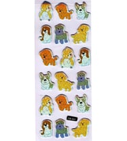 Sticker Kabartmalı Sticker Defter Planlayıcı Etiket (cb531) 16x7 cm- Sevimli Köpekler