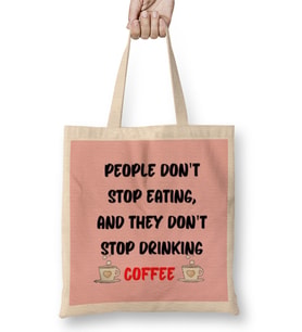 CAT Funny Coffee Drinks Art Lover Gift Quote - Vintage Retro Rainbow Style Bez Çanta Uzun Saplı