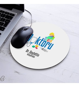 Kişiye Özel Çocuk Doktoru Temalı Yuvarlak Mousepad