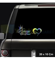 Arabada Prenses Var Hologram Araba Oto Sticker Yapıştırma Etiket Çıkartma Aksesuar 20 x 10 Cm