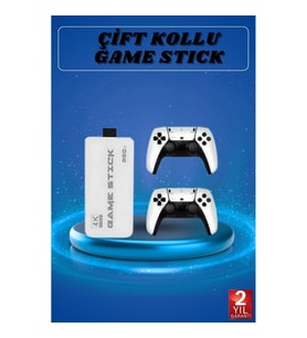 Mey İthalat® Game Stick 4K Retro Çift Kollu Atari Oyunlari +20000 Oyunlu Konsol Nostalji