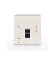 Kronos Dolap 12 Raflı 2 Çekmeceli Tek Askılı 220x59x243 Antrasit-Aytaşı/Aytaşı