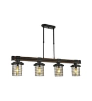 AVONNI AV-60002-4EY Eskitme Kaplama Modern Avize E27 Metal Ahşap Cam 95x15cm