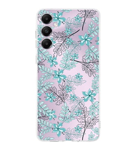 PrintiFy Samsung A05s Uyumlu Kamera Korumalı Floral Su Yeşili Tasarımlı Şeffaf Silikon Kılıf