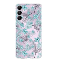 PrintiFy Samsung A05s Uyumlu Kamera Korumalı Floral Su Yeşili Tasarımlı Şeffaf Silikon Kılıf
