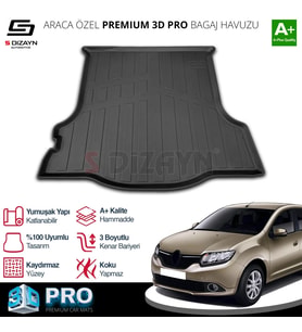 Renault Symbol 3D Pro Bagaj Havuzu 2013 Üzeri A+ Kalite