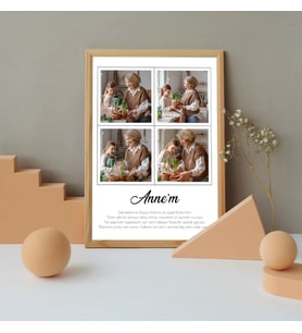 Anneye 4 Fotoğraflı 30 X 40 Çerçeve (Ahşap)