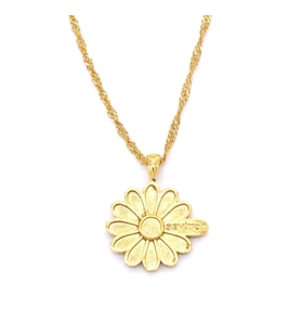 Çelik Kolye, Papatya Kolye Altın Kaplama KLY-254 (Gold)