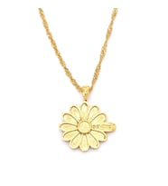 Çelik Kolye, Papatya Kolye Altın Kaplama KLY-254 (Gold)