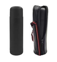 Deri Çantalı Siyah Çelik Termos 500ml