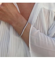 3 mm Zirkon Taşlı Su Yolu Gümüş Bileklik