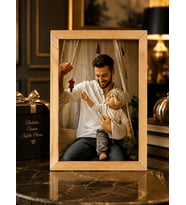 Babalar Günü Hediyesi Kişiye Özel Uv Hd Kalitede Fotoğraf Baskısı Natürel Ahşap Tablo 30x40 Hediye Paketli Kutusuyla