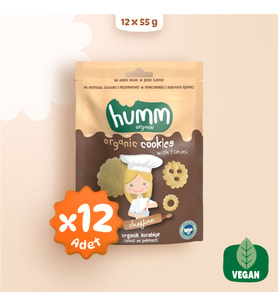 Organik Vegan Tahinli ve Pekmezli Kurabiye Atıştırmalık Paketi 55 Gr x 12 Adet