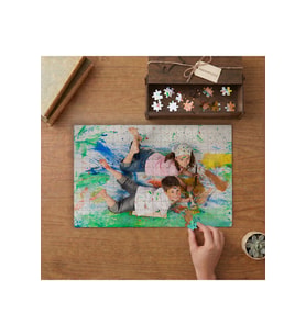 Boya Yapan Çocuklar Tasarımı 240 parça Ahşap Puzzle Ahşap Kutuda MP00273