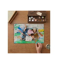 Boya Yapan Çocuklar Tasarımı 240 parça Ahşap Puzzle Ahşap Kutuda MP00273