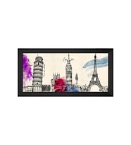 Manzara Temalı Kanvas Tablo 80 x 110 cm Siyah Çerçeve