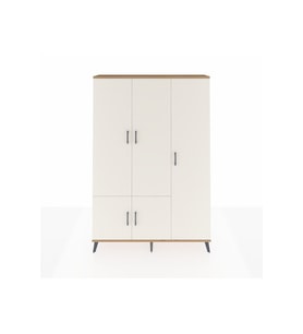 Arges Dolap 7 Raflı 5 Kapaklı Tek Askılı 132x30x195 Çam-Aytaşı/Antrasit