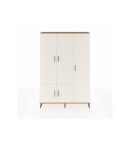 Arges Dolap 7 Raflı 5 Kapaklı Tek Askılı 132x30x195 Çam-Aytaşı/Antrasit