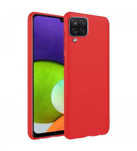 Samsung Galaxy A22 4G İnce Mat Silikon Kılıf Kırmızı