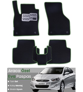 HYUNDAİ ACCENT BLUE (2011-2018) Uyumlu EVA Paspas Tam Set–Araca Özel,Kolay Montaj