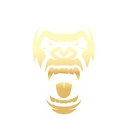 Goril Kafası Sticker17x17 Cm Gold