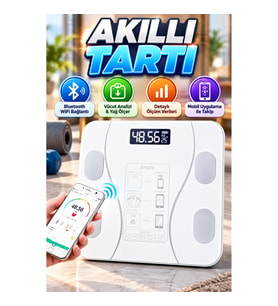 Akıllı Bluetooth Wifi Dijital Vücut Analiz Baskülü Yağ Ölçer Elektronik Tartı