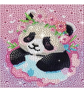 Elmas Boyama Sanat Kiti DIY Karikatür Hayvan Taşlı Sanat Mozaik Seti - PANDA