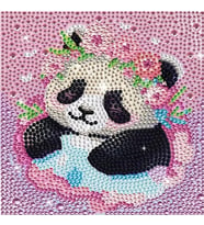 Elmas Boyama Sanat Kiti DIY Karikatür Hayvan Taşlı Sanat Mozaik Seti - PANDA
