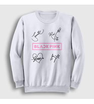 Presmono Unisex Beyaz Signs Blackpink Sweatshirt 19656tt (Beyaz)