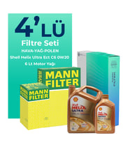 MANN Volvo XC60 2.0 Dizel B4 Filtre Bakım Seti Shell Motor Yağlı (2019-2024) 4 Lü