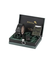 Polo Air Mıknatıslı Mekanizmalı Cüzdan Kemer Çakmak Anahtarlık Erkek Kombin Seti Yeşil Siyah Renk CHM-06-Y (Yeşil-Siyah)
