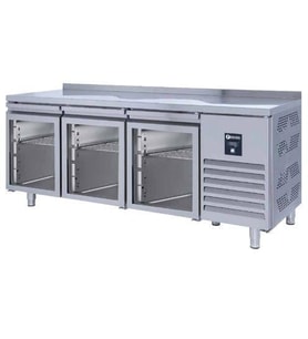 Iceinox Tezgah Tip Snack Buzdolabı 3 Cam Kapılı (Gri)