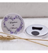 30 Adet Buton Açacak Magnet Nikah Şekeri Kalp Çiçek Uv Baskılı-