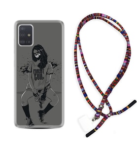 Samsung a71 A72 A73 A7 A9 2018 C7 C9 Kılıf Boyun Asklı Rasta Silikon Purest Evil 1627