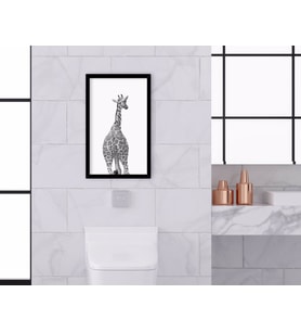 BK Home Banyo Tuvalet Dekoratif Ahşap Siyah Çerçeveli Tablo-7