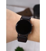 Newera Watch Cırt Cırtlı Kordon Unisex Dijital Tuşlu Siyah Kol Saati NWDS041101