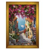 Manzara Temalı Kanvas Tablo 80 x 110 cm Gold Çerçeve