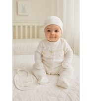 0-3 AY GAYE KIZ BEBEK RENKLİ ÇİÇEK NAKIŞLI %100 PAMUK 5Lİ SET (Ekru)