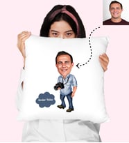 Fotoğrafçı Karikatürlü Kişiye Özel Yastık