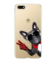 PrintiFy Huawei Y5 2018 ile Uyumlu 1mm Slim Fit Köpek 2 050e Baskılı Şeffaf  Kılıf