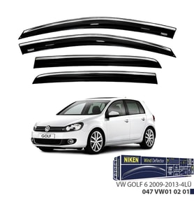 Niken VW Golf 6 Cam Rüzgarlığı Kromlu 2009-2013 4'Lü