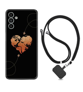 Samsung A23 A31 A32 A50 A51 A52 A53 A70 Kılıf Boyun Askılı Silikon Plane Heart 1721