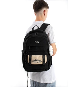 Ventis Unisex Okul Çantası Lise Ortaokul Maskotlu Sırt Çantası 43*30 Cm Çok Cepli Vnt5-H