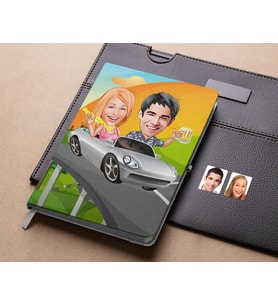 Bk Gift Kişiye Özel Sevgililer Karikatürlü Beyaz Defter-53 , Arkadaşa Hediye , Sevgiliye Hediye