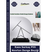 Özel Üretim Modern Ofis Dekorasyon Kinetik Sanat Heykeli 40 cm Kaos Sarkaç Pilli Newton Denge Beşiği