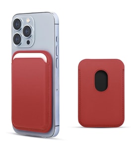 Microsonic Apple iPhone 14 Pro Max Leather Wallet MagSafe Kırmızı